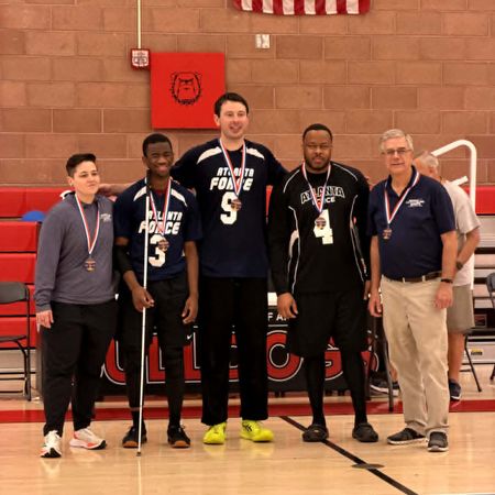 The Atlanta Force goalball team gathers for a group photo at the 2026 Nationals